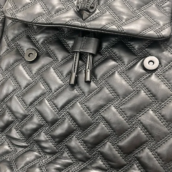 Kurt Geiger Black Quilted Backpack - Picture 7 of 10
